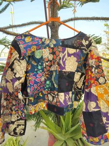 Patchwork Print Crop Top