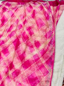 Beautiful Pink Saree Georgette Silk🩷