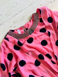 Pink Polka Dot Top