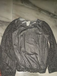 Silver Long Sleeve Top
