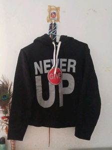 Never Give Up Black Hoodie
