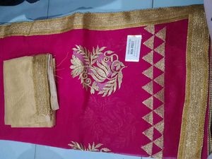 Awesome Designated Saree With Unstitched Blouse