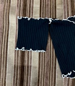 FOREVER 21 Black Off Shoulder Crop Top