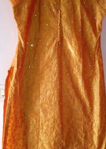 New Unused Gold Mustard Elegant Ethnic Kurta