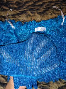 Sparkly Blue net layer top.