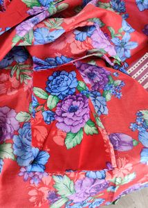 Red Floral Print Kurta 3