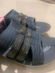 Dark Grey Chappal For Ladies