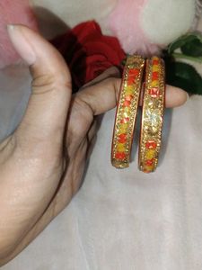 Red &amp; Gold Bangle Set