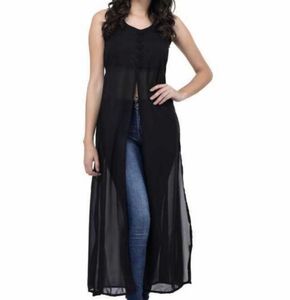 Sleeveless Black Tunic Top