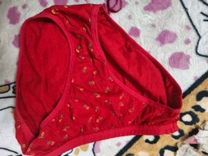 Red Floral Print Briefs