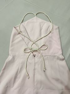 pink backless dress