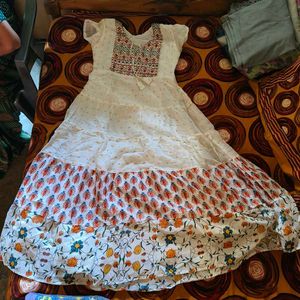 White Beautiful Partywear Ethnic Gown