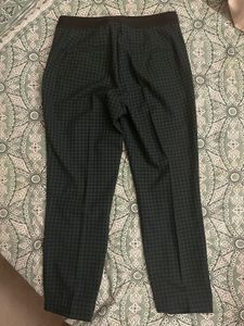 New! ZARA Deep Green Gingham Style Pants