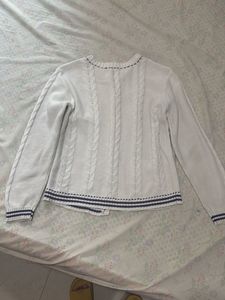 Chic White Cable Knit Cardigan