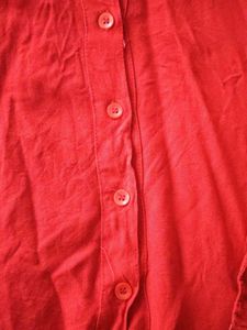 Red Button-Down Shirt