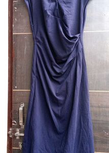Elegant Navy Blue Midi Dress
