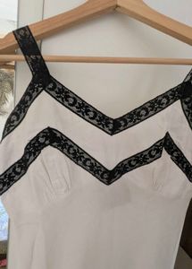 White Lace Trim Dress