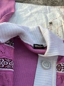 Pink Knit Cardigan Sweater