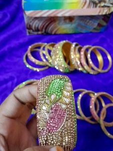 Colorful Crystal Bangles Set