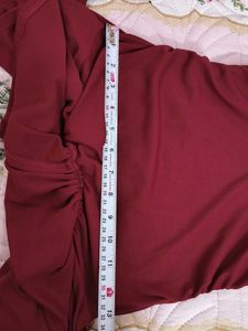 Burgundy Ruffled Bardot Top