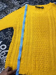 Mustard Cable Knit Pullover
