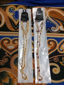 Pearl &amp; Gold/Red Bead Chain