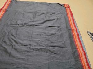 Gray Cotton Blend Saree