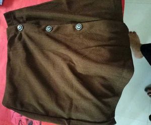 Corduroy Asymmetric Mini Skirt