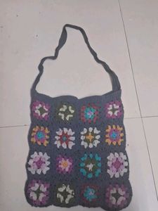 Flowery Crochet Tote Bag