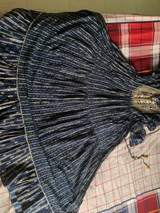 Long Cotton Dress With Embrodary Neck Flore Lenth