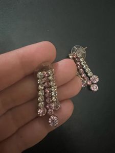 Pink And White Swaroski Set