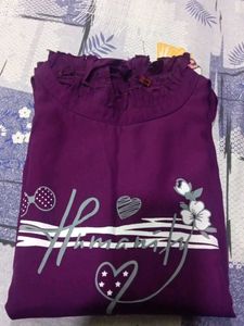 Purple Graphic Print Top(Xl)