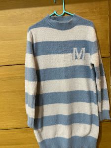 Blue & White Striped Sweater Dress