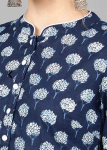 AKSPrinted Anarkali Kurta with Button Closure