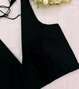 Drawstring Backless Cotton Blouse