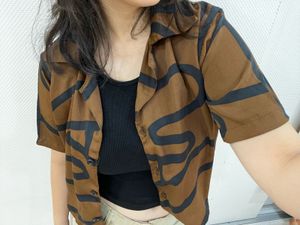 Bold Brown Abstract Shirt – Unisex Style, Easy Fit