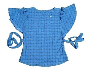 Cute Blue Checkered Top