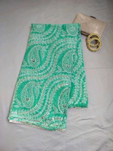 Green Sequin saree