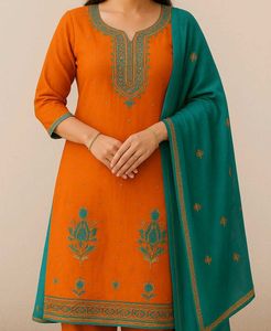 Embroided Suit With Embroidery Duppta