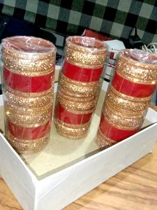 Red &amp; Gold Bridal Bangles