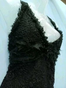 V-neck Black Dress