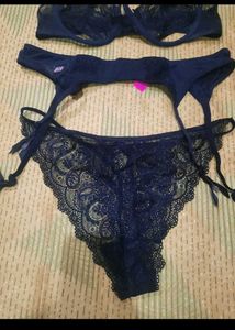 Navy Lace Lingerie Set