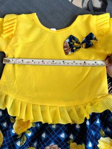 New Girl Cute Yellow &amp; Blue Dress