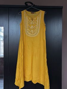 Yellow Embroidered Kurta