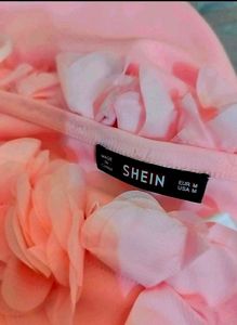 Shein Peach Colour Flower Neck Dress✨💕