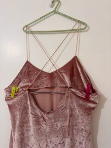 Pink Velvet Mini Dress