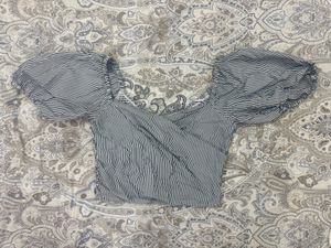 Striped Off Shoulder Crop Top