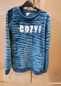 Max Cozy Blue faux fur Sweatshirt