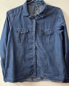 Denim Button-Up Top
