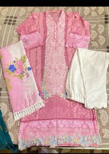 Pink Embroidered Pakistani Suit And Othet Frock Su